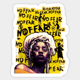 No Fear Strong Black Woman Adinkra Symbol Sticker